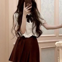 Sweet Peterpan Collar Ruffle Short Sleeve Blouse  - Thumbnail 2