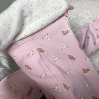 Pink Teddy Bear Print Straight Leg Pants  - Thumbnail 5