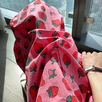 Pink Strawberry Print High Waist Trousers  - Thumbnail 1