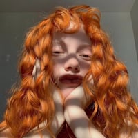 Orange curly wig - Thumbnail 1