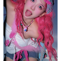 B4rbie pink curly long wig - Thumbnail 1