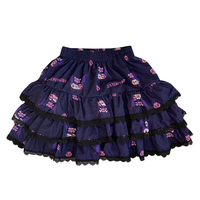 Y2K Harajuku Dark Purple Kuromi Punk Rock Girl Gathered Elastic Short Mini Skirt - Thumbnail 2