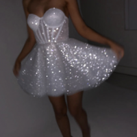 Sparkly White Homecoming Dresses Short - Thumbnail 3