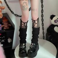 Y2K Balletcore Harajuku Knitted Leg Warmer - Thumbnail 8