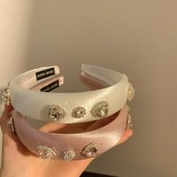 Sweet Girl Pink White Heart Jewels Decorated Hairband Headband Hair Accessories - Thumbnail 4
