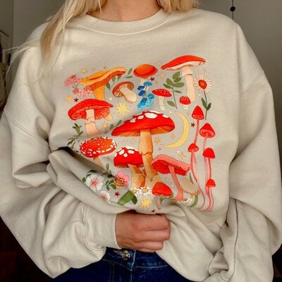 Mushroom patch pullover