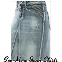 PAYTON MID-LENGTH BLUSH WASH DENIM SKIRT - Thumbnail 3