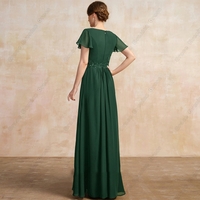 Charming Green Mother of Bride /Groom Dresses for Women 2023 Short Sleeve Wedding Party Gown Lace Summer Chiffon Vestido De Noche - Thumbnail 1