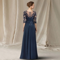 Three Quarter Mother of Bride/Groom Dresses for Women 2023 Floor Length Gorgeous 3/4 Sleeve Wedding Party Gown Summer - Thumbnail 1