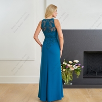 Mother of Bride/Groom Dresses for Women Sleeveless Scoop Wedding Party Gowns with Lace Side Slit - Thumbnail 1