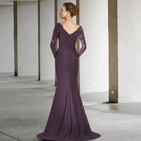 Mermaid Mother of Bride/Groom Dresses for Women 2023 Lace Strapless Lace Summer Wedding Party Gowns Lace for Wedding Stretch - Thumbnail 1