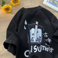 Bubble Milk Tea Print Short Sleeve T-shirt  - Thumbnail 3