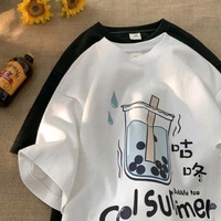 Bubble Milk Tea Print Short Sleeve T-shirt  - Thumbnail 6