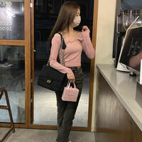 Black Halter Chain Long Sleeve T-shirt  - Thumbnail 5