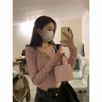 Black Halter Chain Long Sleeve T-shirt  - Thumbnail 8