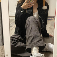 Black Denim Turn Down Collar Jacket  - Thumbnail 3