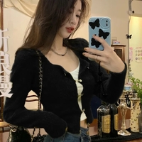 Fluffy Green Buckle Cropped Sweater  - Thumbnail 7