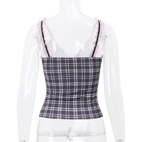 Pink Plaid Lace Patchwork Camisole  - Thumbnail 6