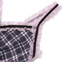 Pink Plaid Lace Patchwork Camisole  - Thumbnail 7