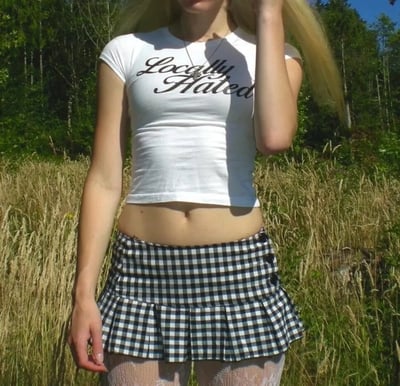 Hated Letter Print Crop Top