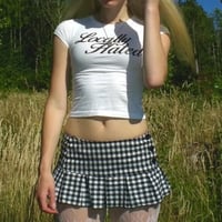 Hated Letter Print Crop Top - Thumbnail 2