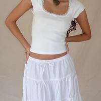 White Lace Short Sleeve Shirt  - Thumbnail 3