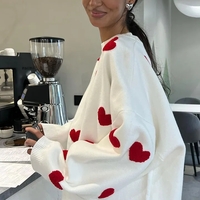 Heart Embroidery Long Sleeve Pullover  - Thumbnail 2