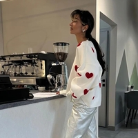 Heart Embroidery Long Sleeve Pullover  - Thumbnail 4