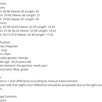 Blue See Through V Neck Bandage Long Sleeve Shirt  - Thumbnail 9