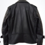 Black Punk Biker Studded Leather Jacket With Spikes-2