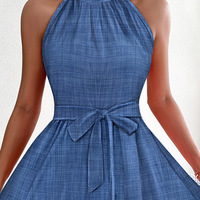 Sweet Blue Women Sleeveless Dress - Thumbnail 2