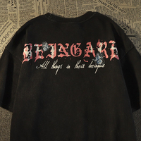 Street Fashion Skull Butterfly Prints Cotton T-shirt - Thumbnail 1