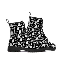 New Halloween ankle boots British tooling boots cartoon printed women's combat boots - Thumbnail 5