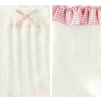 Sweet Coquette Girl Pink & White Cotton Socks 5 Patterns Pairs Sets - Thumbnail 1