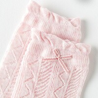 Sweet Coquette Girl Pink & White Cotton Socks 5 Patterns Pairs Sets - Thumbnail 8