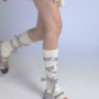 Balletcore Coquette Bow Soft Girl Pink White Blue Gray Leg Warmers Socks-1
