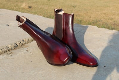Handmade Burgundy Leather Classic Chelsea Men Boot