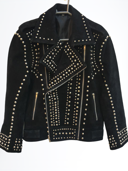 New Handmade Black Color Studded Leather Jackets