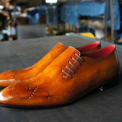 Best hand stitch men's side lace up shoes, genuine leather formal shoes
