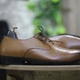 Men's Bespoke Brogue Toe Lace Up Style Two Shaded Brown Color Handmade Leather Formal Shoes-1