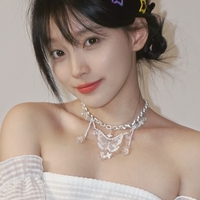 Butterfly Cross White Crystal Star Multi Layer White Angel Necklace - Thumbnail 3