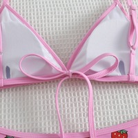 2PCS Pink Strawberry Japanese Cat Bikini Set - Thumbnail 6