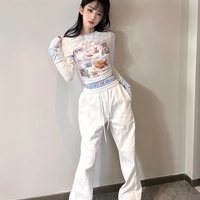 Kawaii Cat Print Long Sleeve T-shirt  - Thumbnail 3