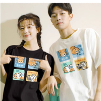 Orange Cat Print Short Sleeve T-shirt  - Thumbnail 6