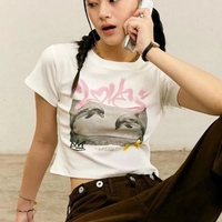 Dolphin Print Crop Top - Thumbnail 1