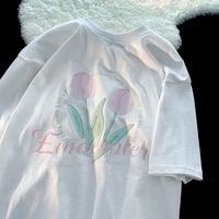 Tulip Print Short Sleeve T-shirt  - Thumbnail 2