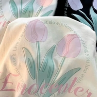 Tulip Print Short Sleeve T-shirt  - Thumbnail 3