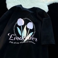 Tulip Print Short Sleeve T-shirt  - Thumbnail 4