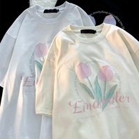 Tulip Print Short Sleeve T-shirt  - Thumbnail 5