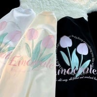 Tulip Print Short Sleeve T-shirt  - Thumbnail 6